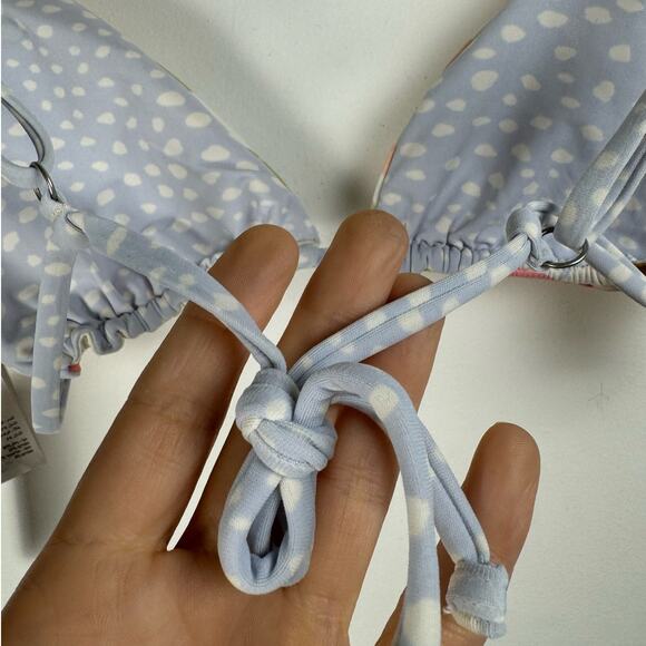 NWT Billabong Women's Tropic Jungle Colorful Palm Print Reversible Bikini Top L - Picture 7 of 11